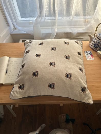 M&S Bee Cushion & Matching Sage Green Cushions (3 Pack)