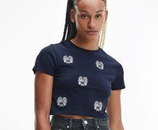 Ladies Tommy Hilfiger Cropped Cotton Tshirt