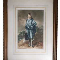 Signed 1923 Sydney E. Wilson "The Blue Boy" Mezzotint - Gainsborough