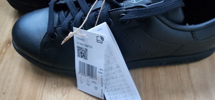 RRP 110 Eur NEW Adidas mens trainers shoes Stan Smith Black UK 7 EU 40 boxed