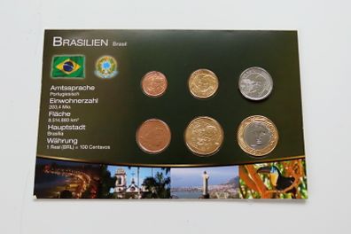 Brazil BUNC certificated coins set