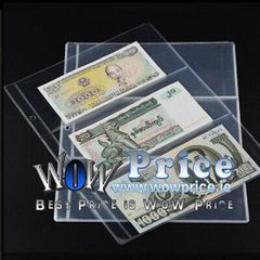 10Pcs Note Banknotes Currency 3-Pocket Holder Page
