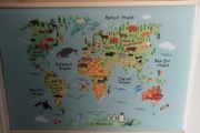 New World Animal Map Canvas Poster