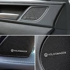 4pcs 3D aluminum speaker stereo speaker badge emblem Sticker for VW Volkswagen Golf Polo Passat Touran Accessories