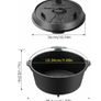 BRAND NEW 24CM 4.8 L Dutch Oven BBQ Oven Pot Cast Iron Cooking Pot Roasting Pan Also For Gas Grill Plus A Lid Lifter Image 6