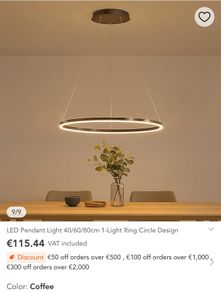 Modern circle dining ceiling light