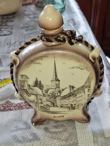 Antique Decorative Ceramic Flask or Spirit Decanter. Postage Available or Collection