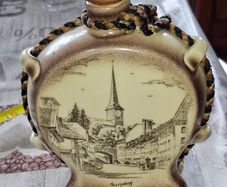 Antique Decorative Ceramic Flask or Spirit Decanter. Postage Available or Collection
