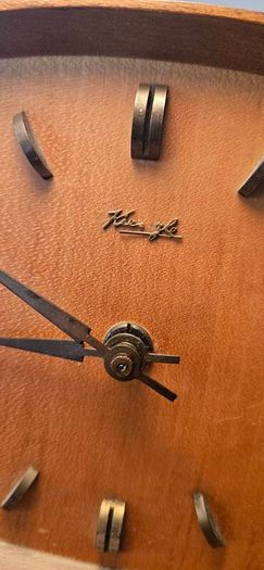 Kienzle wooden tripod clock vintage mid century