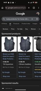 horse riding body protector X2 L and M