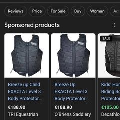 horse riding body protector X2 L and M