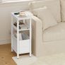 Side Table with Charging Station, 3 Tier Small End Table for Small Spaces, Slim Side Shelf with Storage, for Living Room Image 3