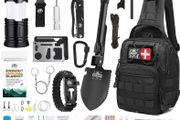 Survival Kit, First Aid, 214 Pcs, Emergency Gear and Supplies, Bug Out Go Bag, EDC, Molle System Backpack, Hiking, Camping, Outdoor Accessories, Gifts for Men