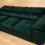 Large Modern 3 seater Sofa Bed - Velvet Dark Green Image 2