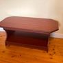 Elegant Dark Wood Coffee Table | Storage Shelf Image 2