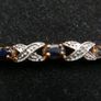 Sterling Silver 925 Bracelet Gold Plated CZ and Blue Sapphire Image 5