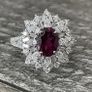 Garnet & Moissanite Silver Ring Image 3