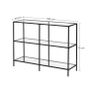 Console table with 3 levels Black  console table, hallway table, 3 levels, side table, tempered glass shelves, 100 x 30 x 73 cm, metal frame, modern, for hallway, living room, bedroom, black Image 3
