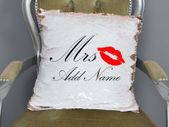 Mrs Personalised Sequin Mermaid Cushion cover | Christmas | Wife Christmas Wedding