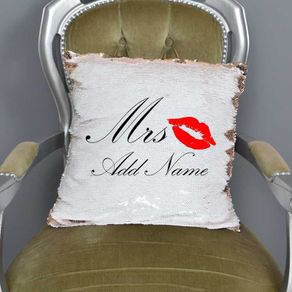 Mrs Personalised Sequin Mermaid Cushion cover | Christmas | Wife Christmas Wedding