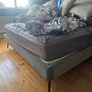 Light Grey Velvet King Size Bedframe Image 6