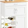 Trolley Kitchen Cabinet Kitchen Trolley with bottle rack White Image 3