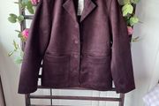 Bnwt Burgundy H&amp;M suede effect jacket size xsmall