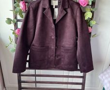 Bnwt Burgundy H&M suede effect jacket size xsmall