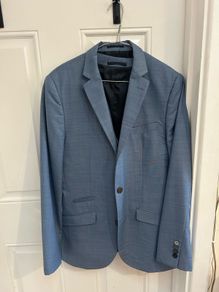 River Island Duck Egg Blue Three Piece Suit 38R / M / 30-32