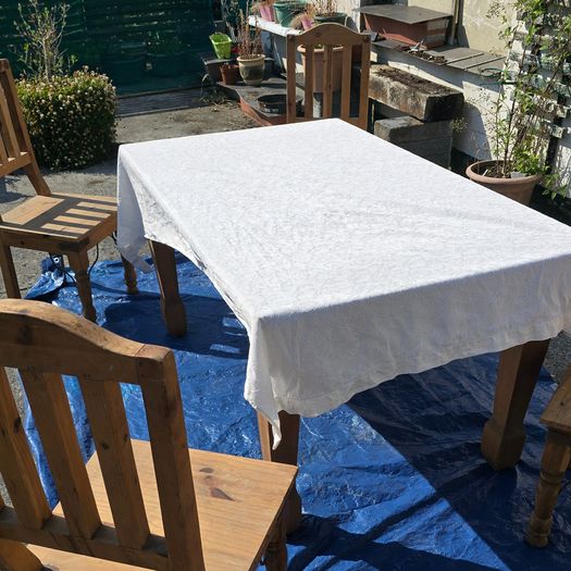 Solid Wooden Kitchen Table plus 4 Chairs Rustic Character