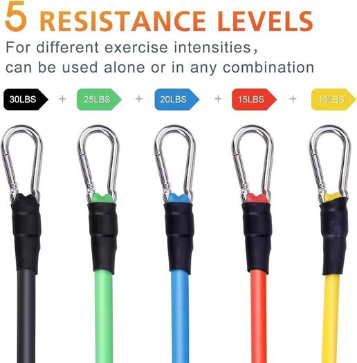 NEW SALE | Resistance Bands Set 5pcs with Handle Strength Exercise Resistance Band Training Fitness Tubes Tension Bands Workout Gym Equipment