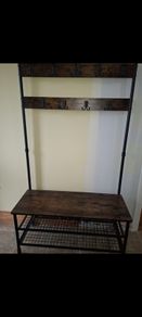 hall stand. coat rack with bench