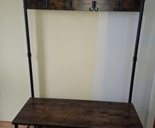 hall stand. coat rack with bench