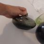 Fabulous Collection of Three Rare Vintage IKEA Hand-Blown Salong Glass Vases designed by Johanna Jelinek, Two Green Colourways, Circa 1990 Image 6