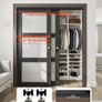 8ft Double Sliding Door Hardware Kit Aluminium Track System for Wardrobe Closet Interior Doors Image 3