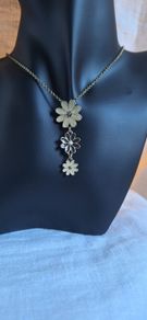 Pilgrim Brown & Cream Flower  Pendant