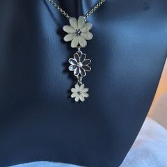 Pilgrim Brown & Cream Flower  Pendant
