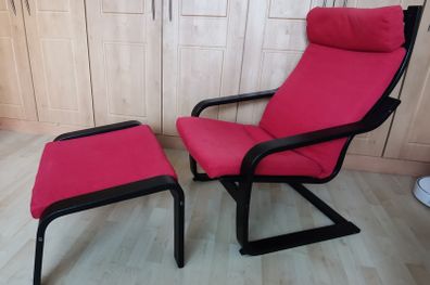 IKEA Poang Armchair and Foot Stool
