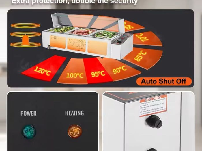 220v 3-Pan Commercial Food Warmer,3 x 8QT Electric Steam Table w/Glass Cover,1500W Countertop Stainless Steel Buffet Bain Marie