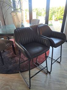 Grey Bar Designer Leather Bar chairs stools