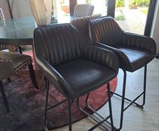 Grey Bar Designer Leather Bar chairs stools
