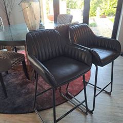 Grey Bar Designer Leather Bar chairs stools