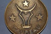 Max Le Verrier (1891-1973) Art-Deco Taurus/Taureau Zodiac Tray - Patinated Bronze, Signed