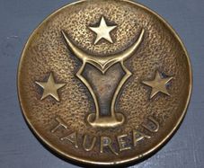 Max Le Verrier (1891-1973) Art-Deco Taurus/Taureau Zodiac Tray - Patinated Bronze, Signed