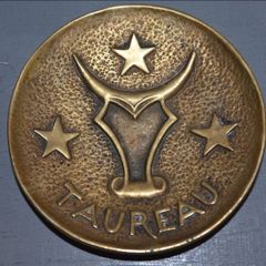 Max Le Verrier (1891-1973) Art-Deco Taurus/Taureau Zodiac Tray - Patinated Bronze, Signed