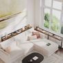200 cm Slim Console Table with Adjustable Height (70 cm-90 cm), Behind Sofa Table Skinny with Outlet, Long Entryway Table, Couch Table Behind Sofa Image 7