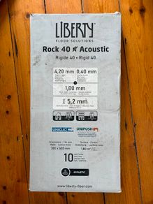 Brand New:  Liberty Rock 40 Acoustic Rigid Click Flooring - "Dallas" - 7 Boxes (12.6m