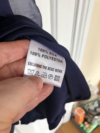100% Silk Navy halter neck dress