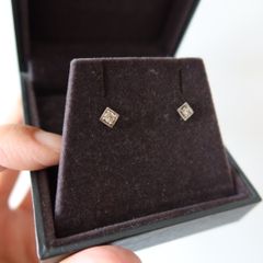 Square crystal stud earrings