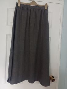 Midi Grey Linen Skirt (NEW)